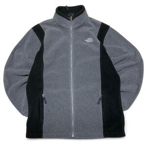 Y2k the North face black and grey two tone fleece zip up